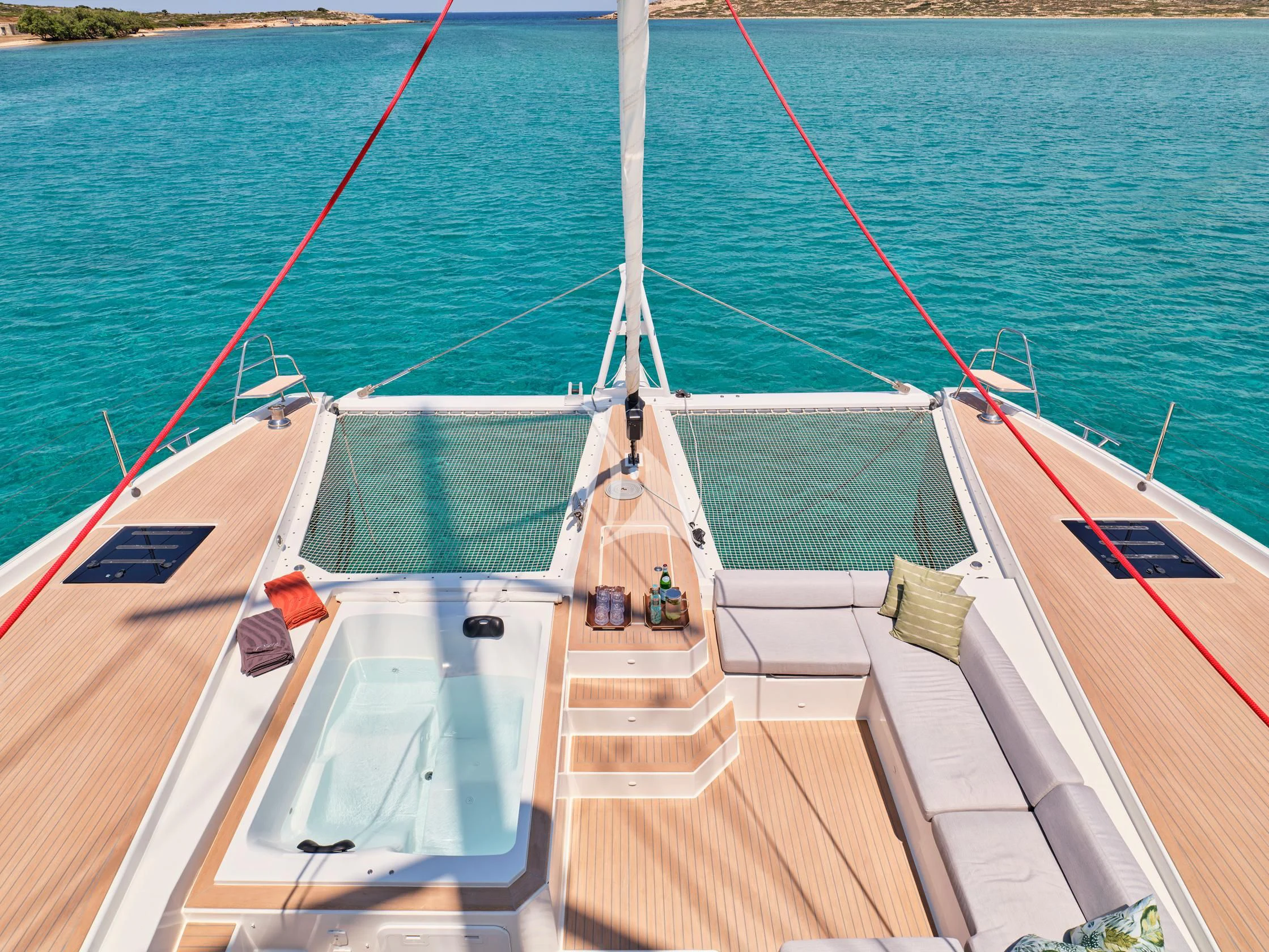 a boat on the water aboard PIXIE Yacht for Charter