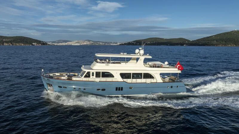 a boat on the water aboard EMPIRE Yacht for Sale
