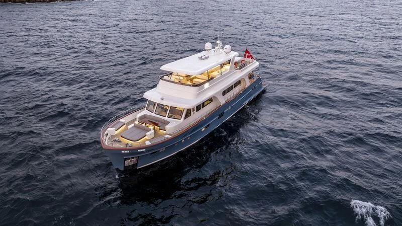 a boat in the water aboard EMPIRE Yacht for Sale