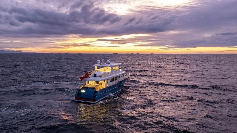 a boat in the water aboard EMPIRE Yacht for Sale
