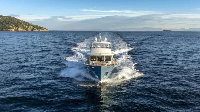 a boat on the water aboard EMPIRE Yacht for Sale