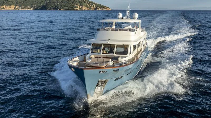 a boat on the water aboard EMPIRE Yacht for Sale