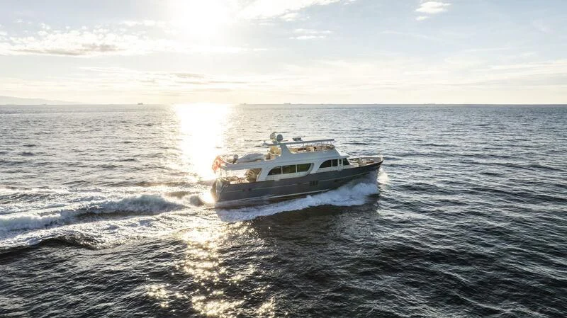 a boat in the water aboard EMPIRE Yacht for Sale