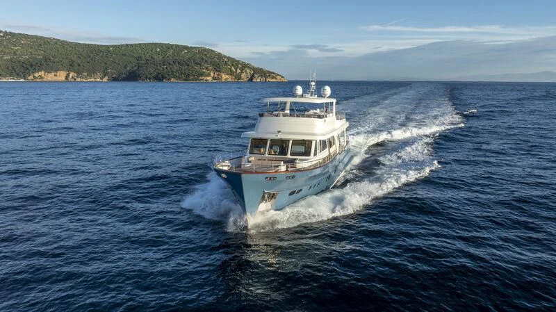 a boat on the water aboard EMPIRE Yacht for Sale
