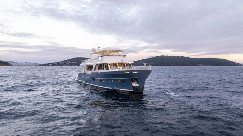 a boat on the water aboard EMPIRE Yacht for Sale