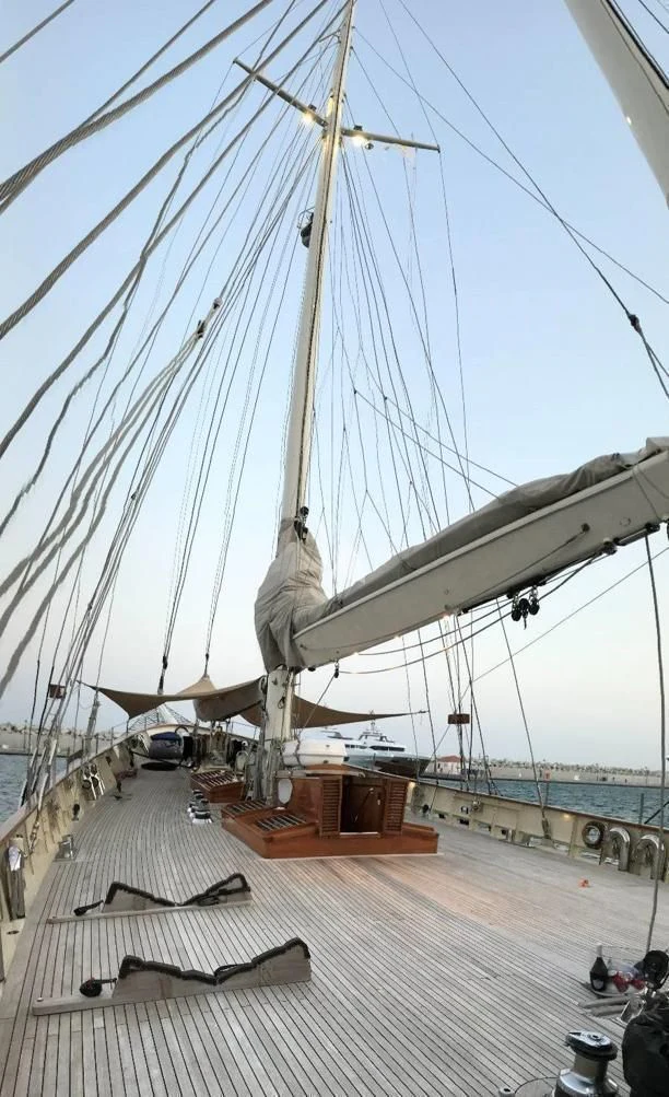 a large sailboat docked aboard MALCOLM MILLER Yacht for Sale