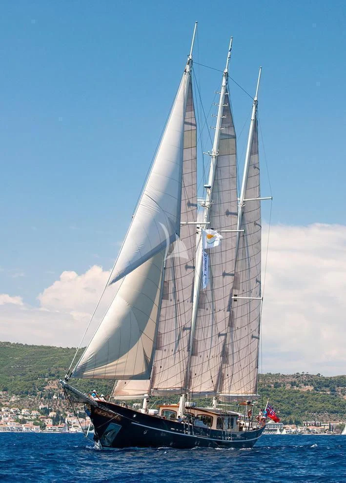 a boat sailing on the water aboard MALCOLM MILLER Yacht for Sale