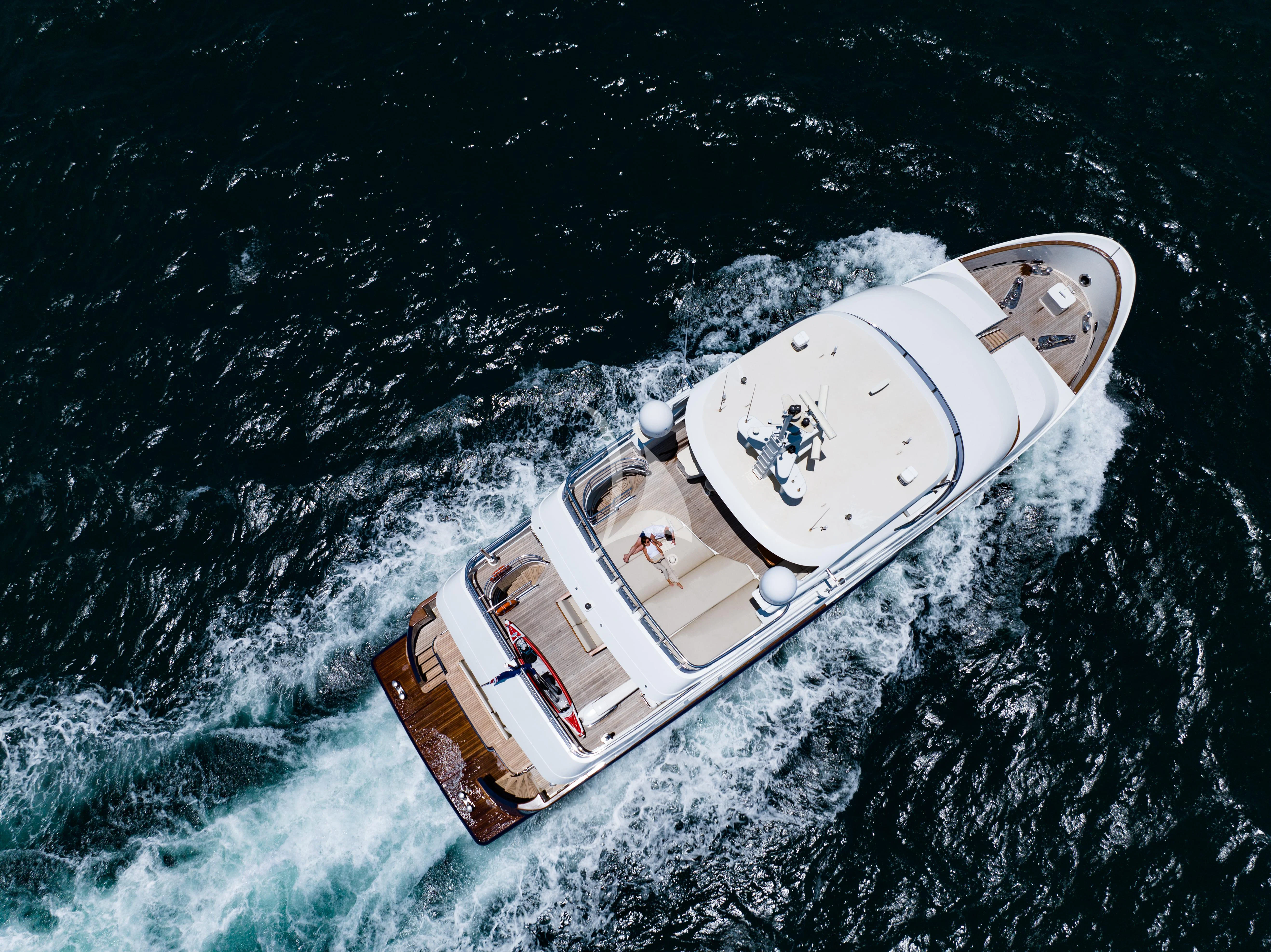 a boat in the water aboard INTRIGUE Yacht for Sale
