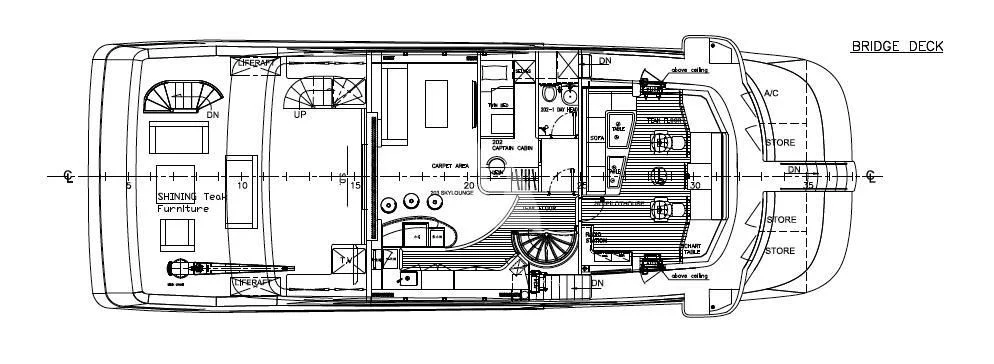 diagram, engineering drawing aboard INTRIGUE Yacht for Sale