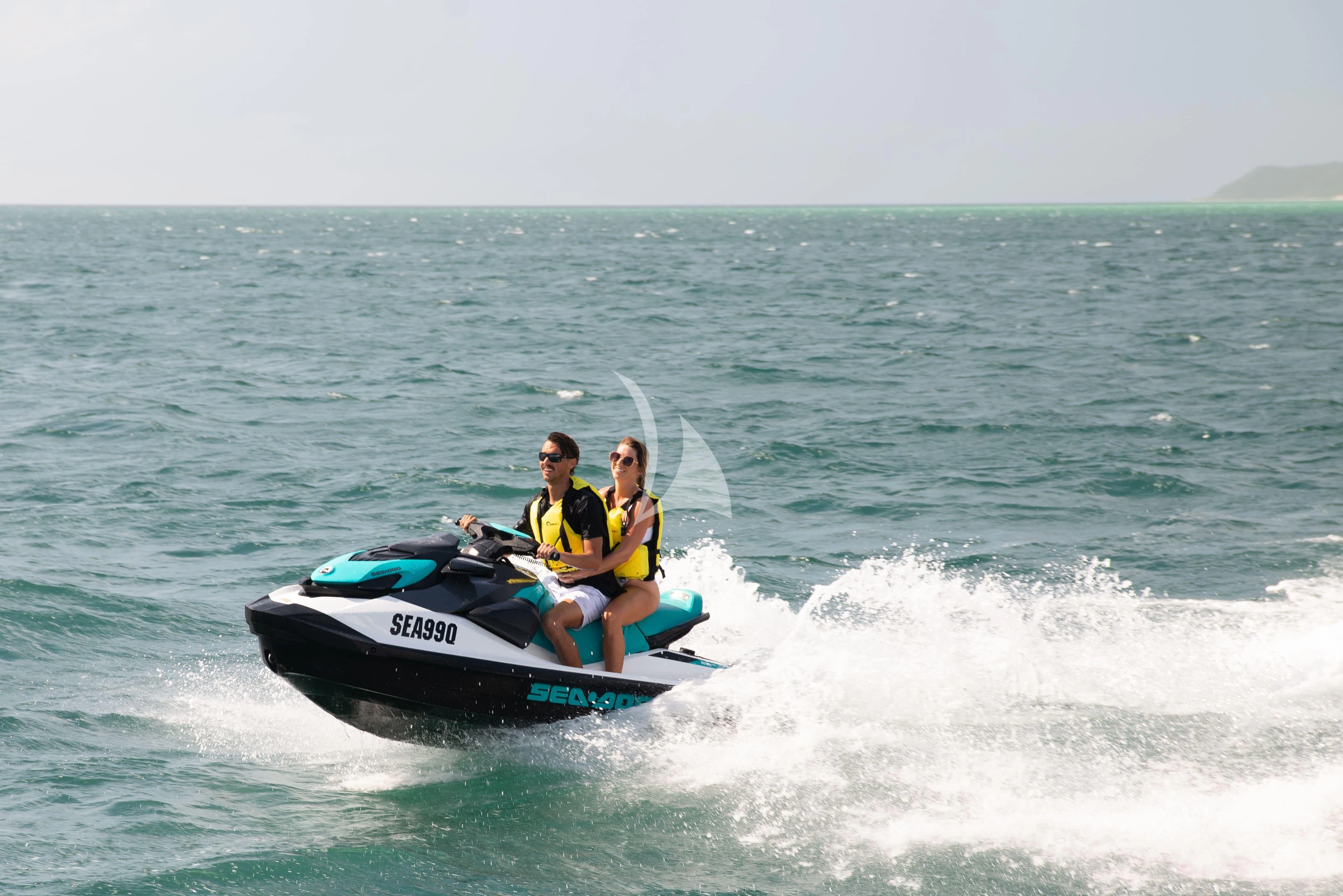 a group of people on a boat aboard INTRIGUE Yacht for Sale