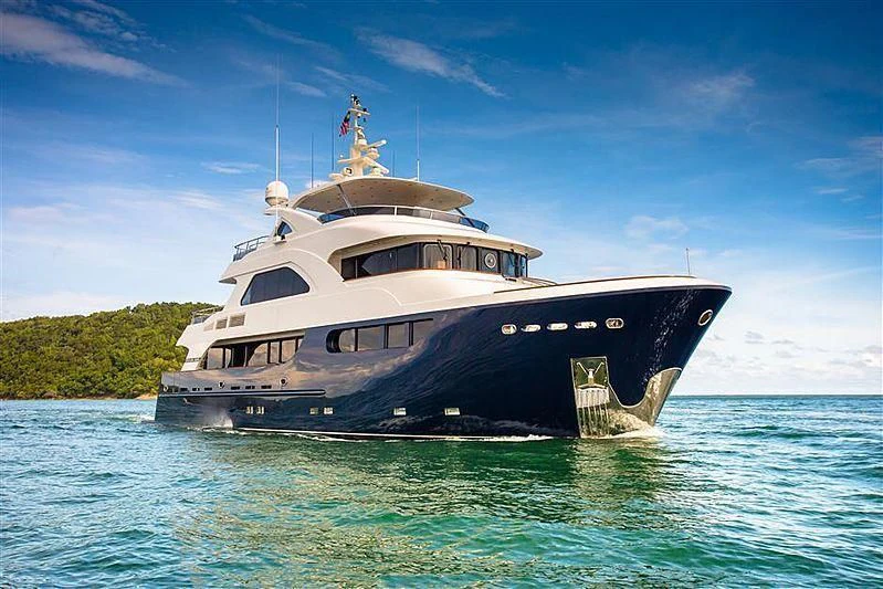 a boat in the water aboard INTRIGUE Yacht for Sale