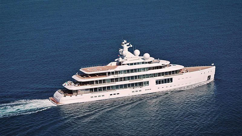 a large cruise ship in the water aboard LUMINOSITY Yacht for Sale