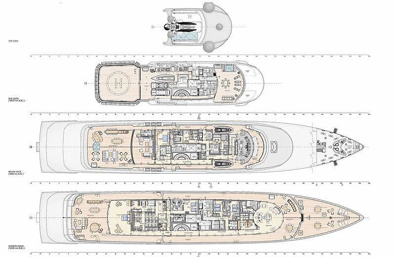 diagram aboard LUMINOSITY Yacht for Sale