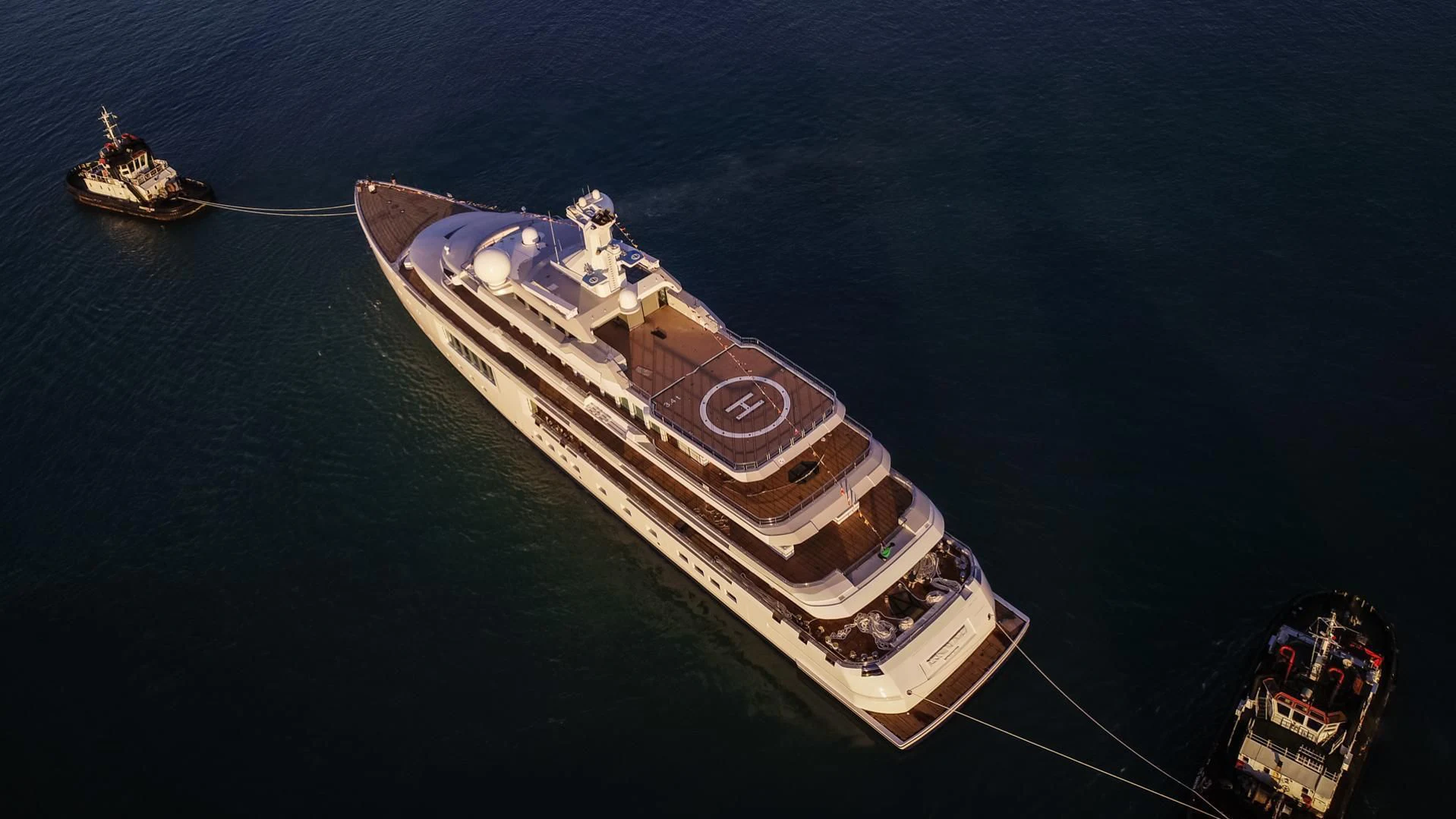 a high angle view of a ship aboard LUMINOSITY Yacht for Sale