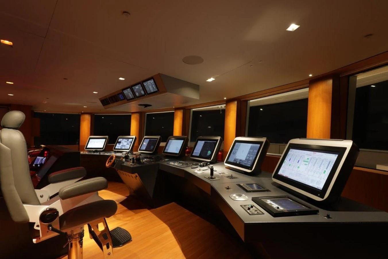 an office with computers aboard LUMINOSITY Yacht for Sale