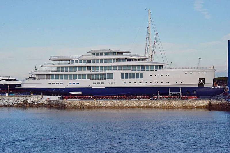 a large cruise ship docked aboard LUMINOSITY Yacht for Sale