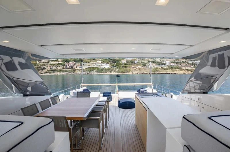 a boat on the water aboard AMAN Yacht for Sale