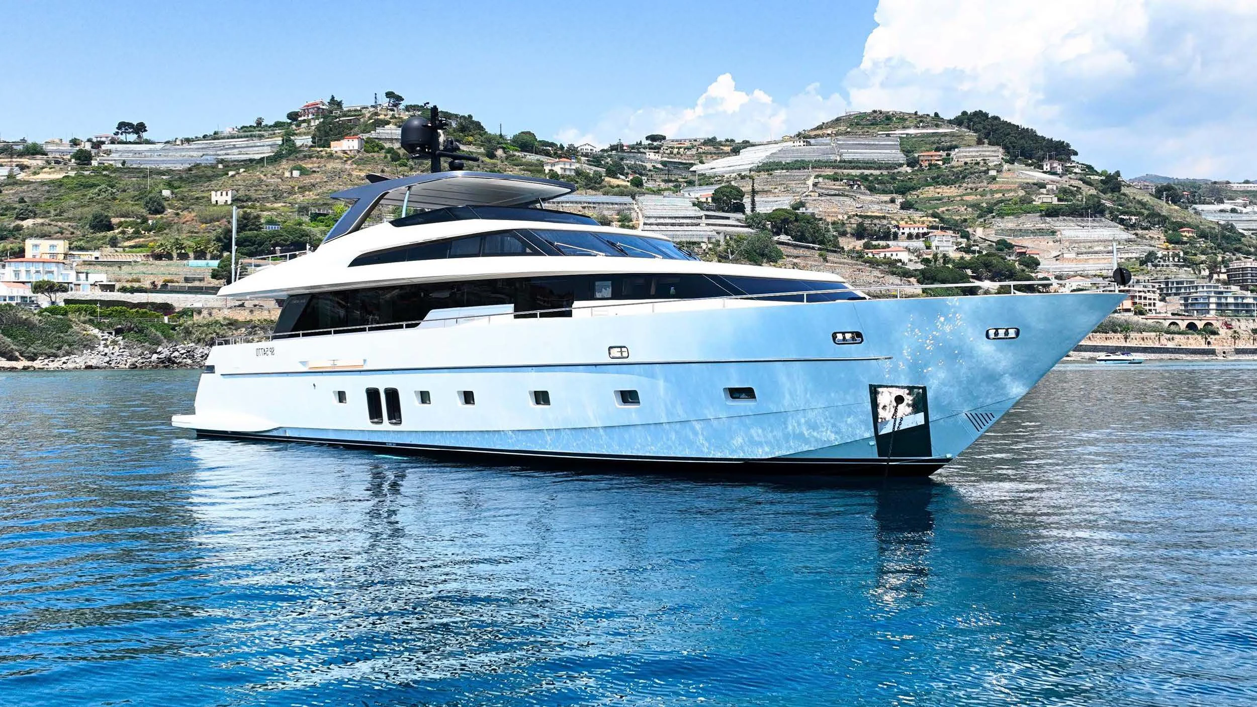 a boat in the water aboard AMAN Yacht for Sale