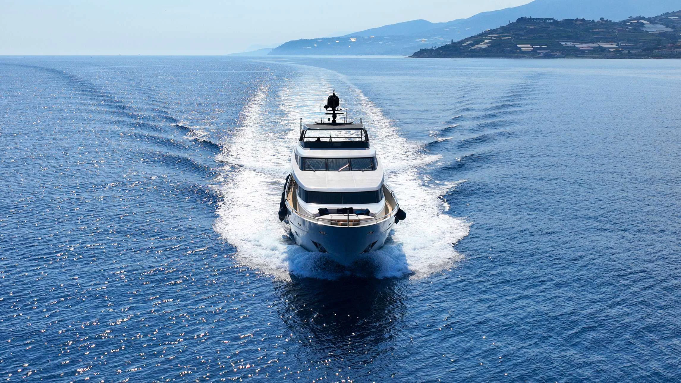 a boat on the water aboard AMAN Yacht for Sale