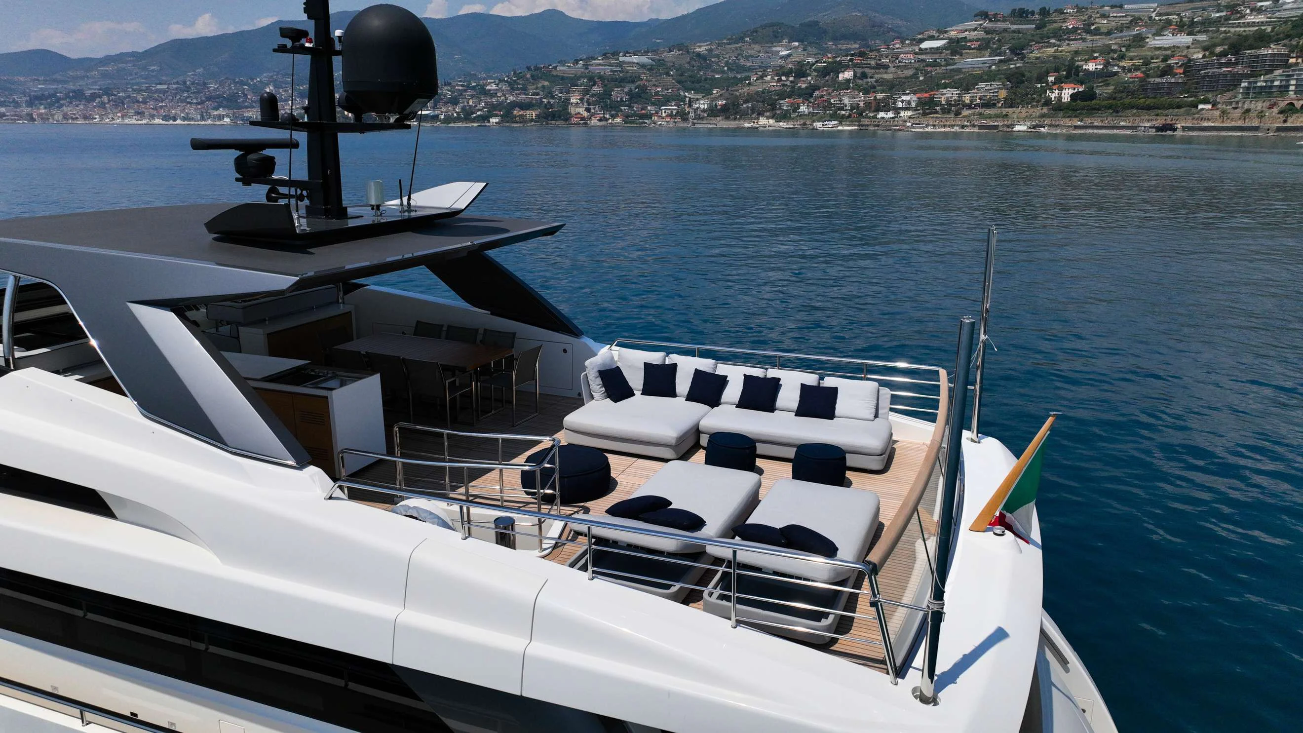a boat on the water aboard AMAN Yacht for Sale