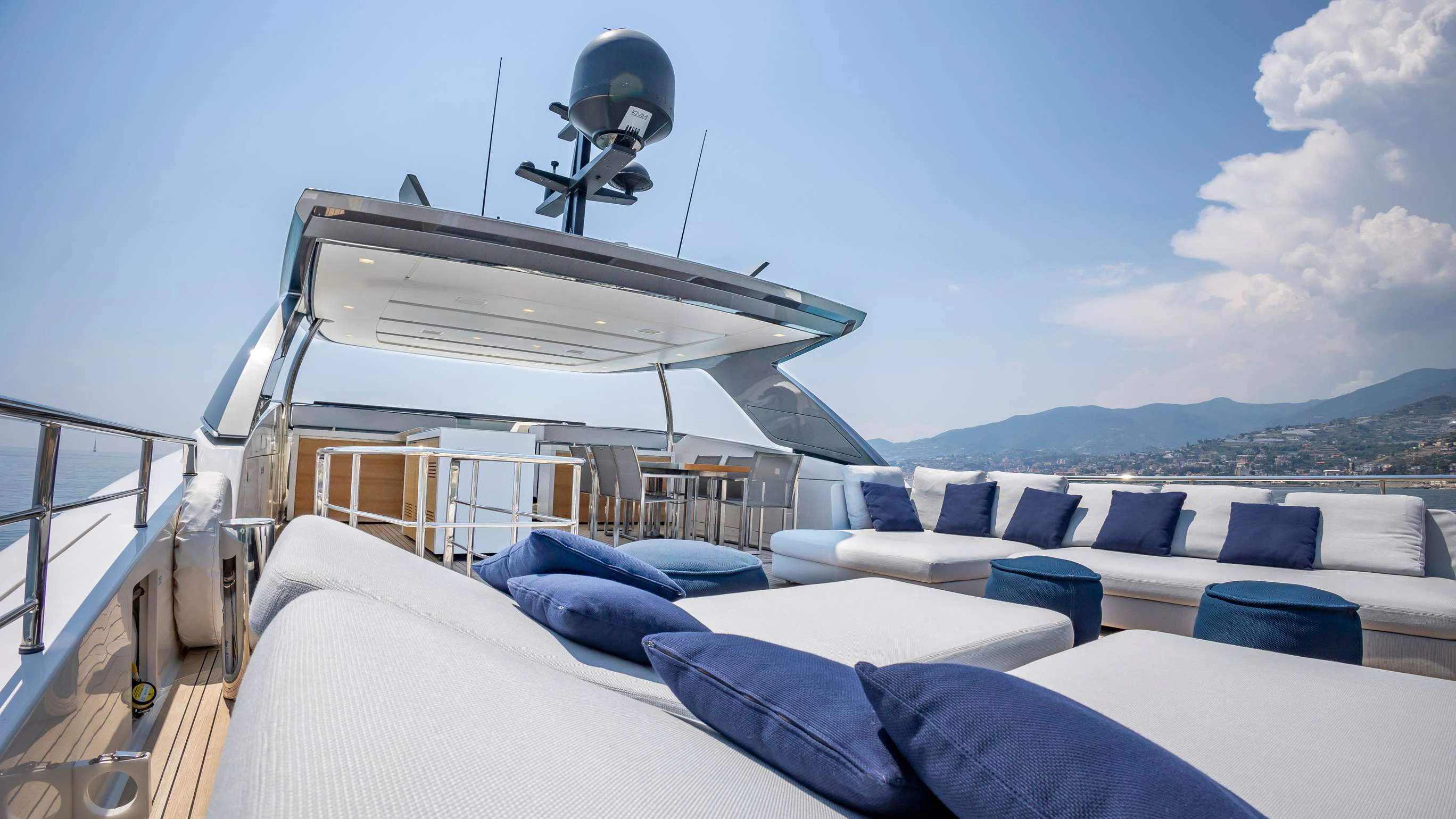a boat on a boat aboard AMAN Yacht for Sale