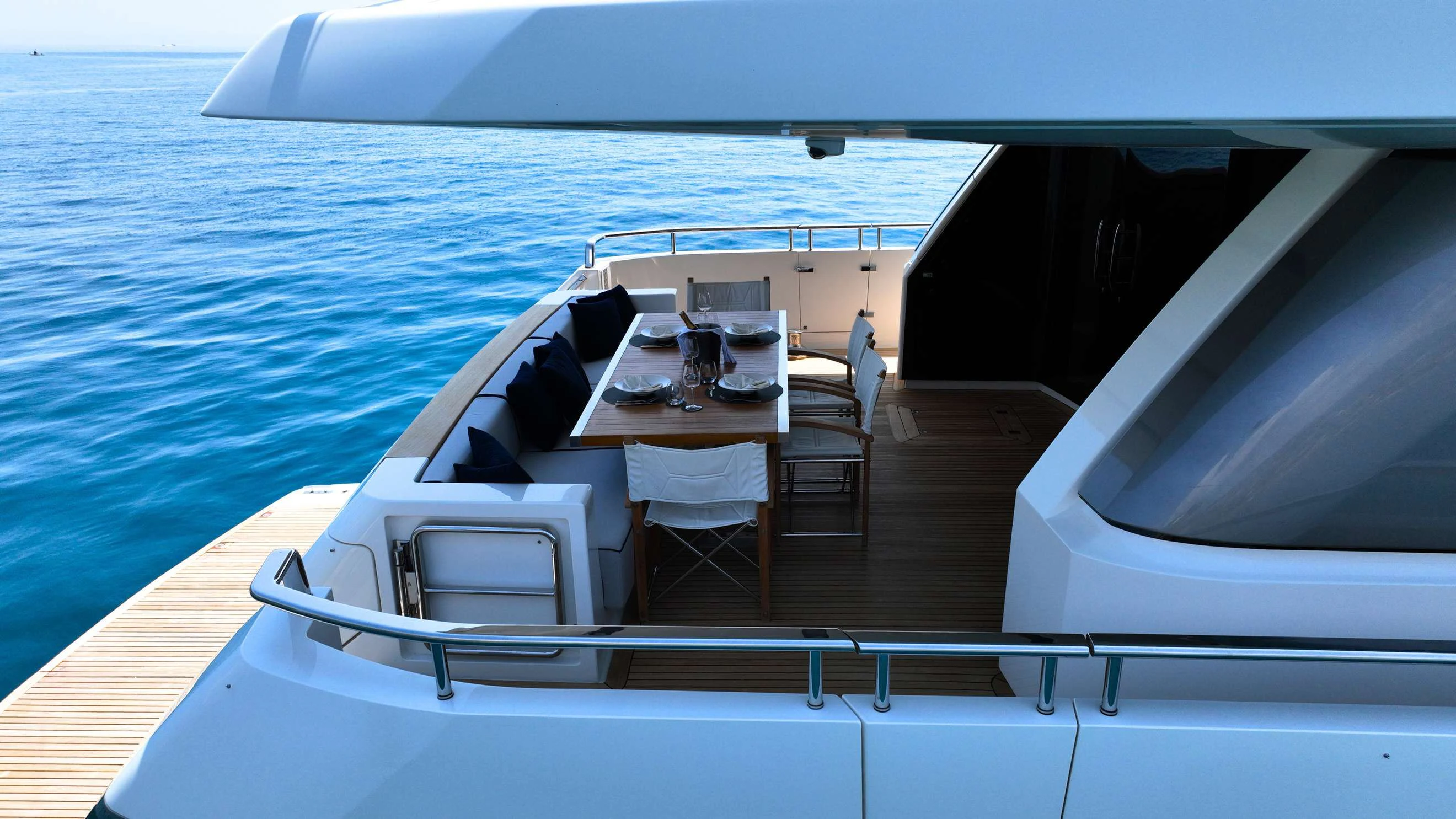 a boat on the water aboard AMAN Yacht for Sale