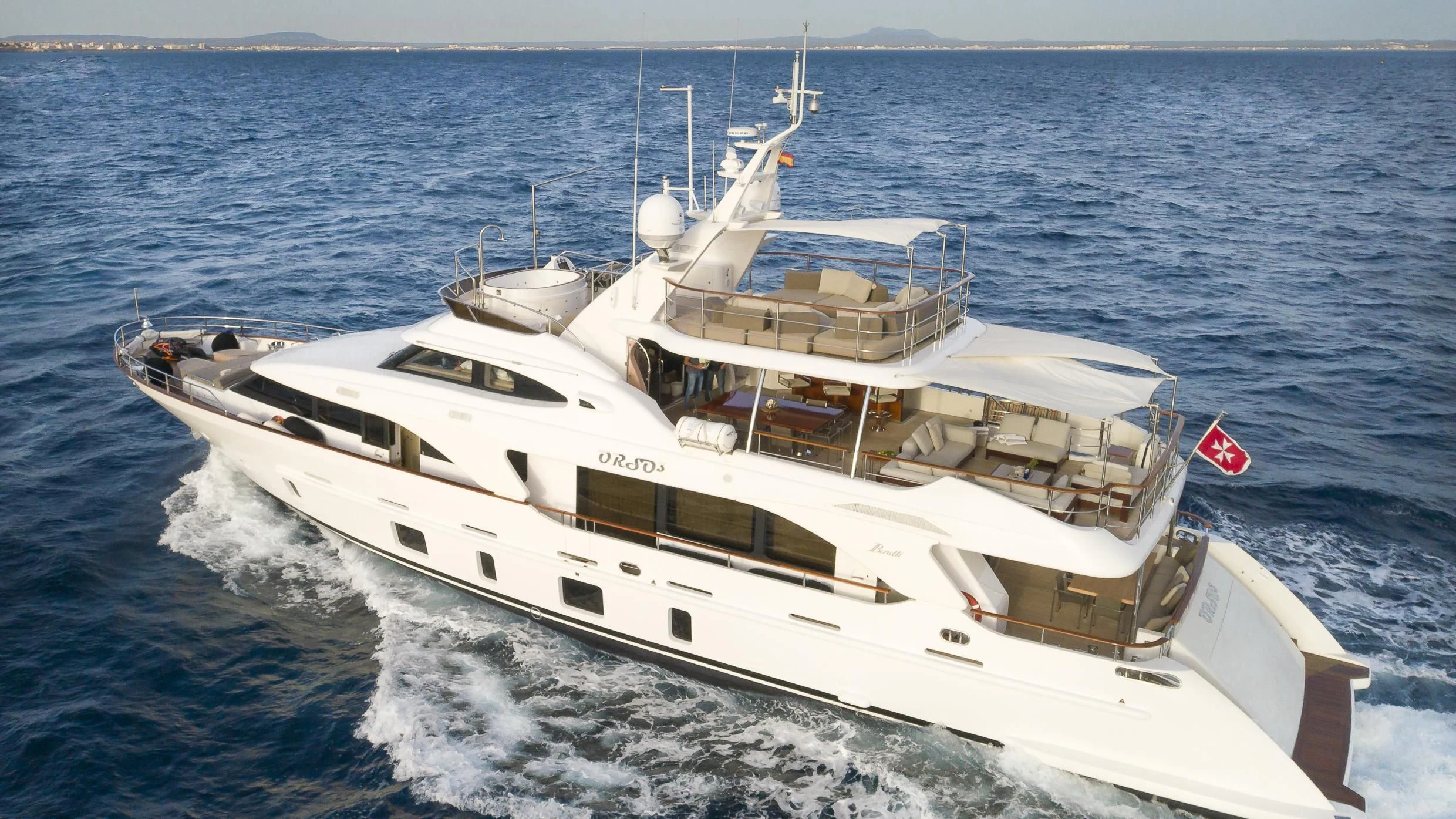 a large white boat in the water aboard ORSO 3 Yacht for Sale