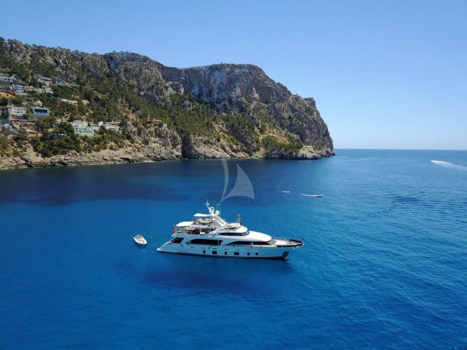 a boat sailing in the sea aboard ORSO 3 Yacht for Sale