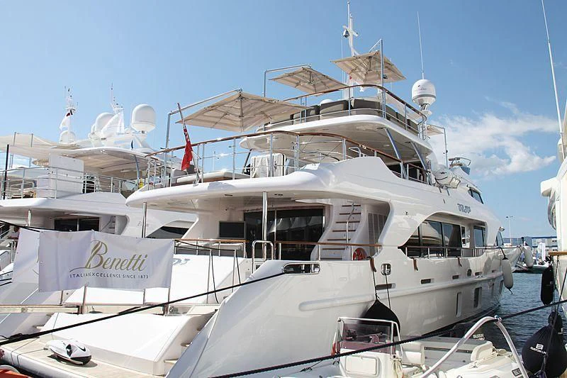 a boat docked at a pier aboard ORSO 3 Yacht for Sale