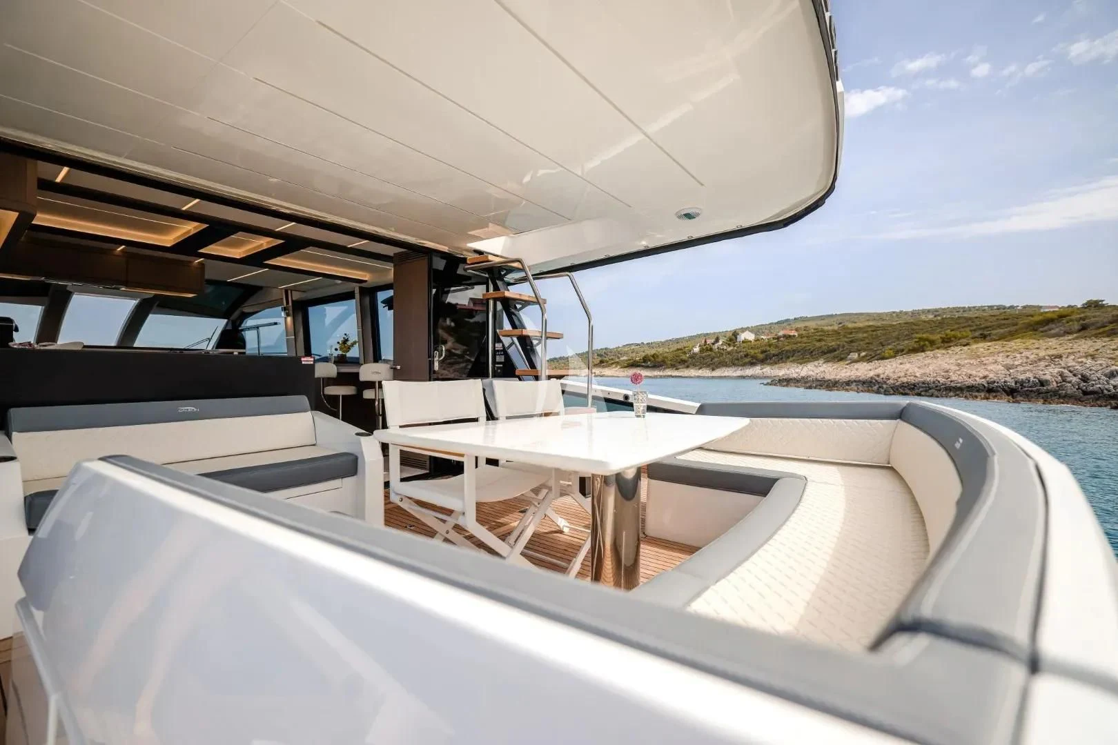 a boat on the water aboard FG STAR Yacht for Charter