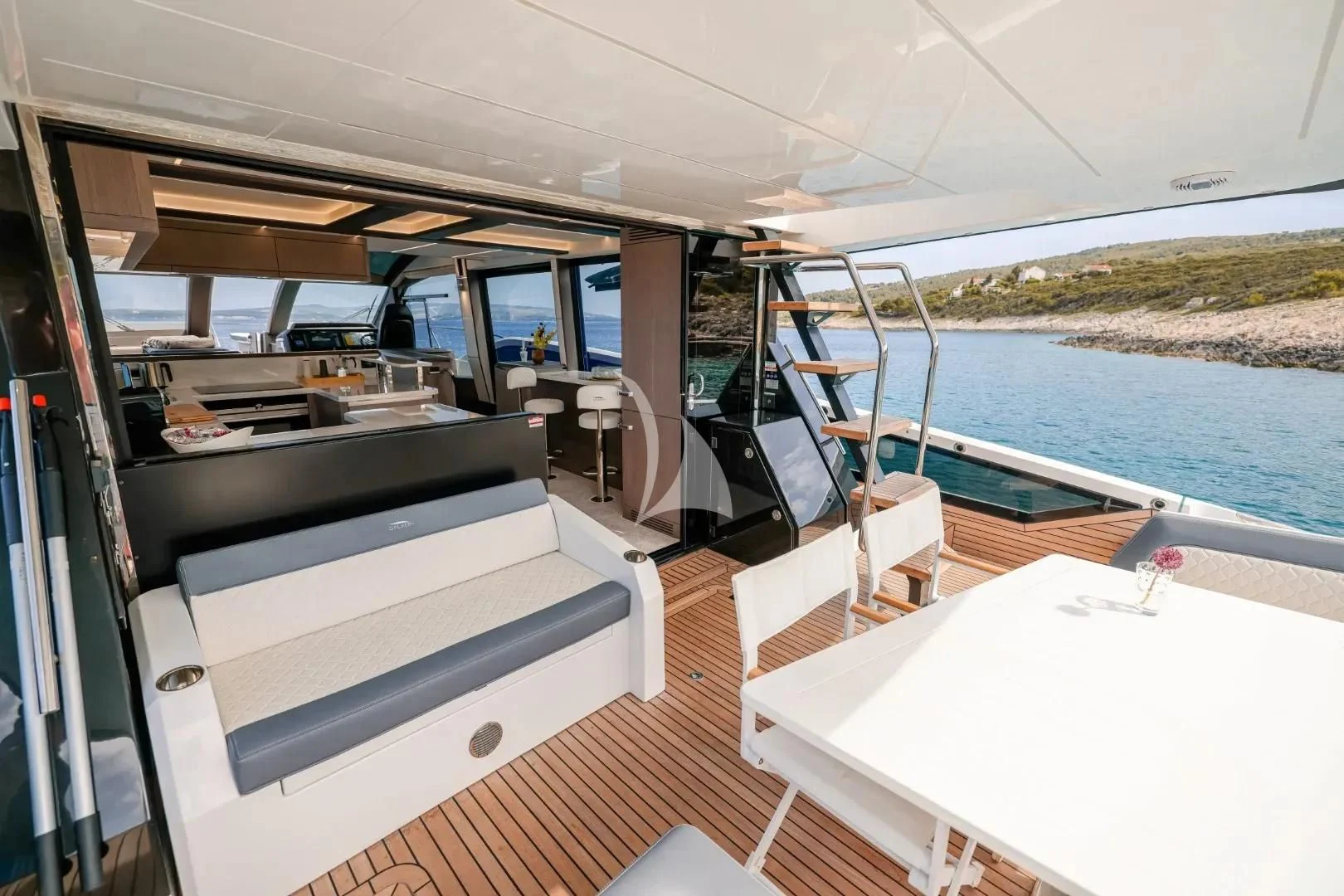 inside of a boat aboard FG STAR Yacht for Charter