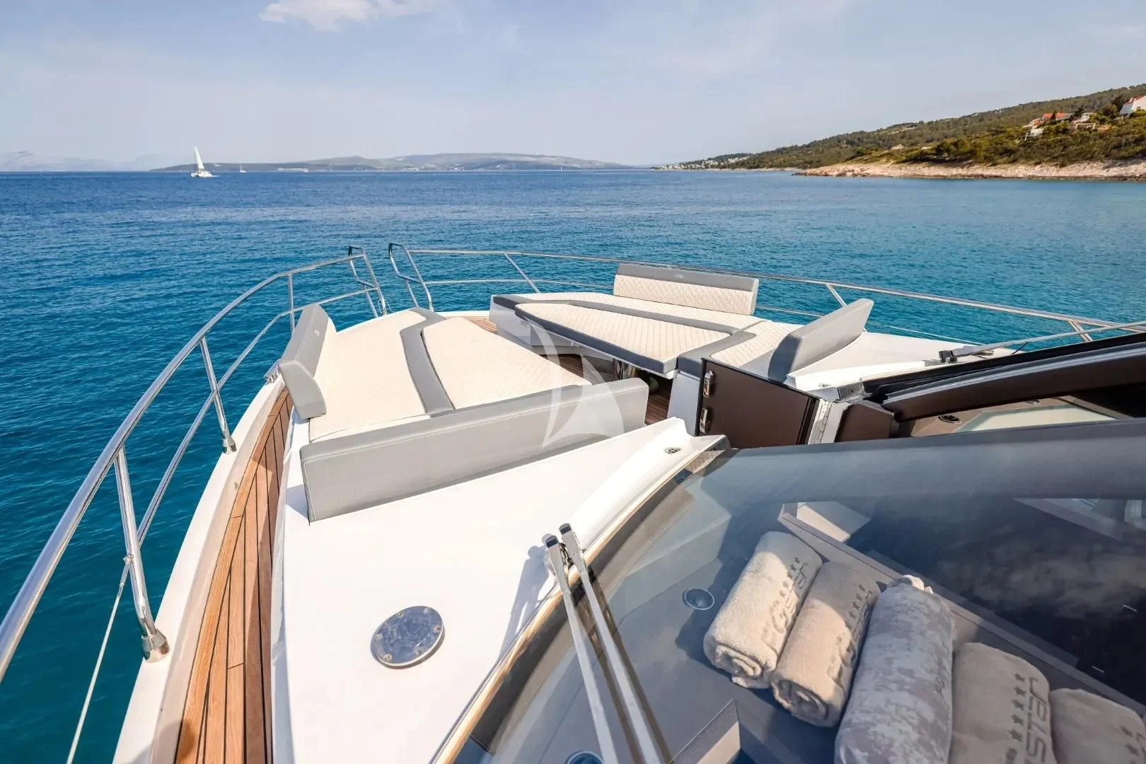 a boat on the water aboard FG STAR Yacht for Charter