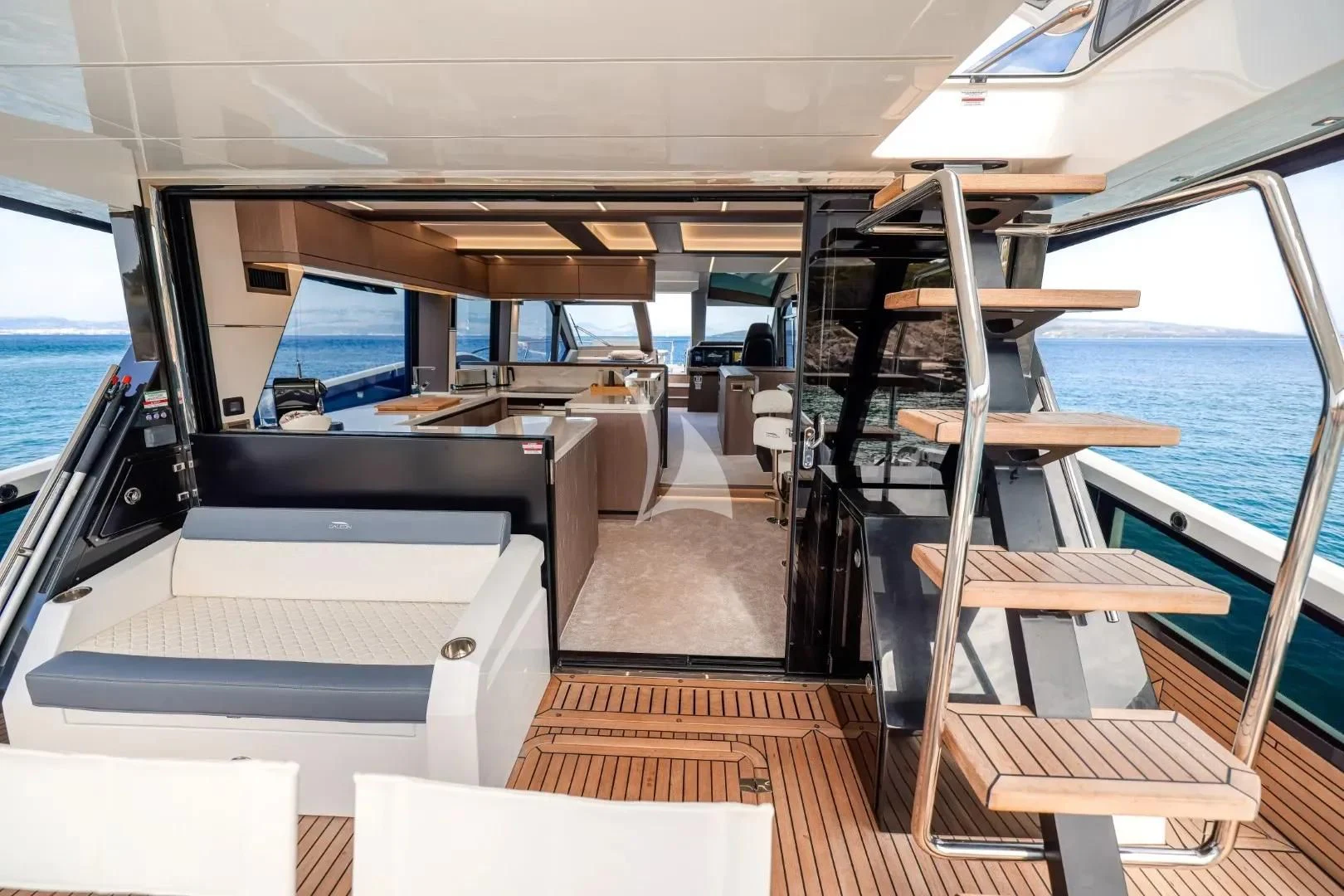 inside of a boat aboard FG STAR Yacht for Charter