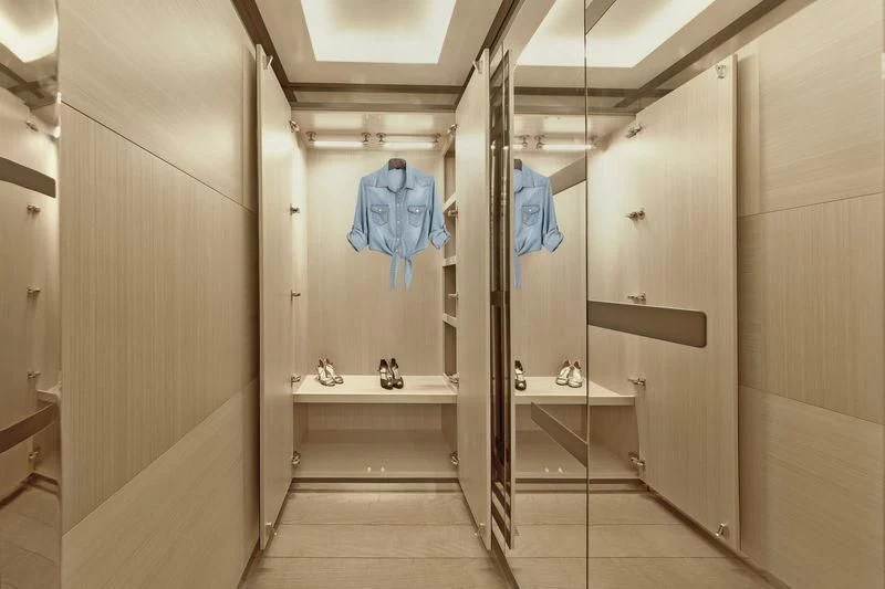a bathroom with a glass shower aboard ICE 68 Yacht for Sale