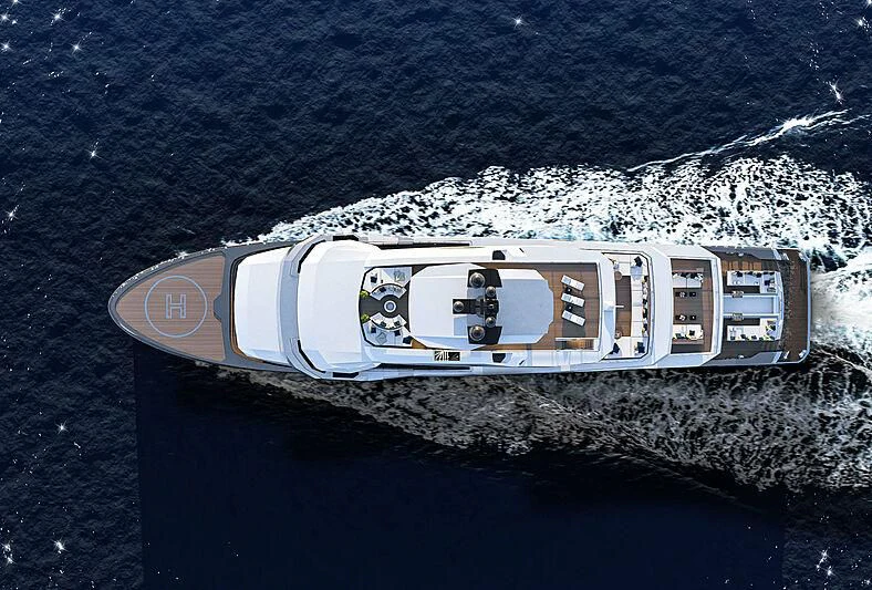 a space ship in the water aboard ICE 68 Yacht for Sale