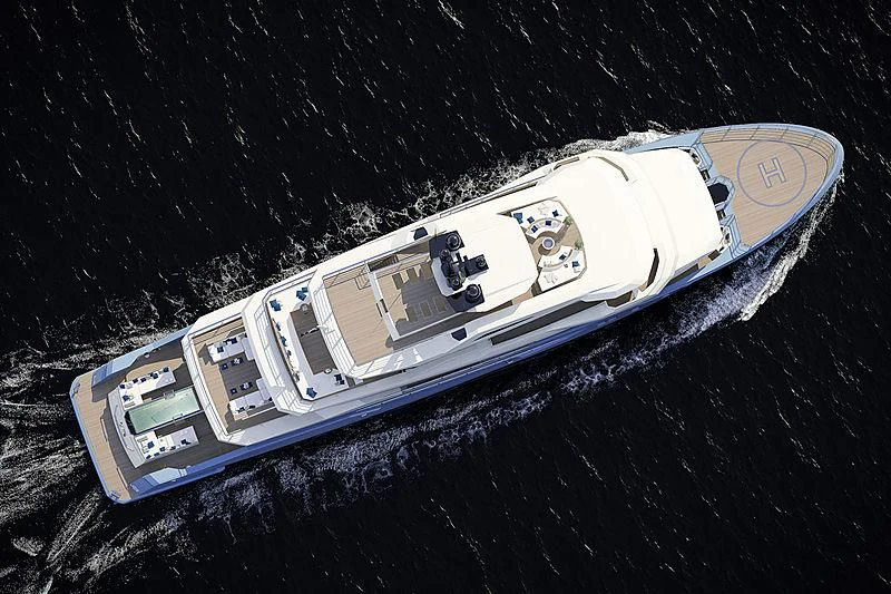 a space ship in space aboard ICE 68 Yacht for Sale