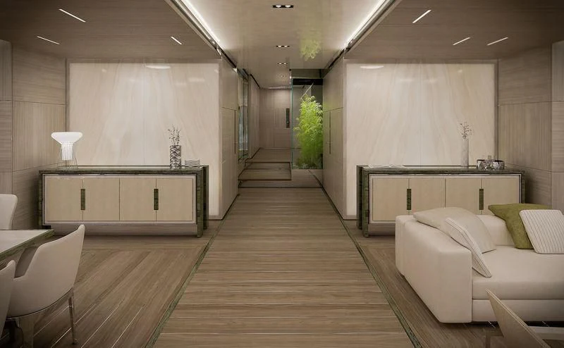 a room with a couch and a television aboard ICE 68 Yacht for Sale