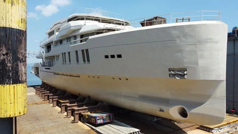 a large white ship aboard ICE 68 Yacht for Sale