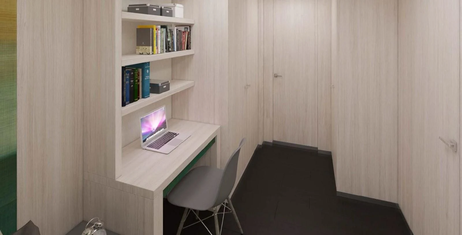 a laptop on a desk aboard ICE 68 Yacht for Sale