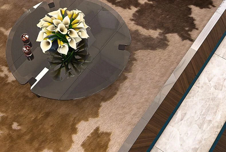 a bouquet of white flowers on a black surface aboard ICE 68 Yacht for Sale