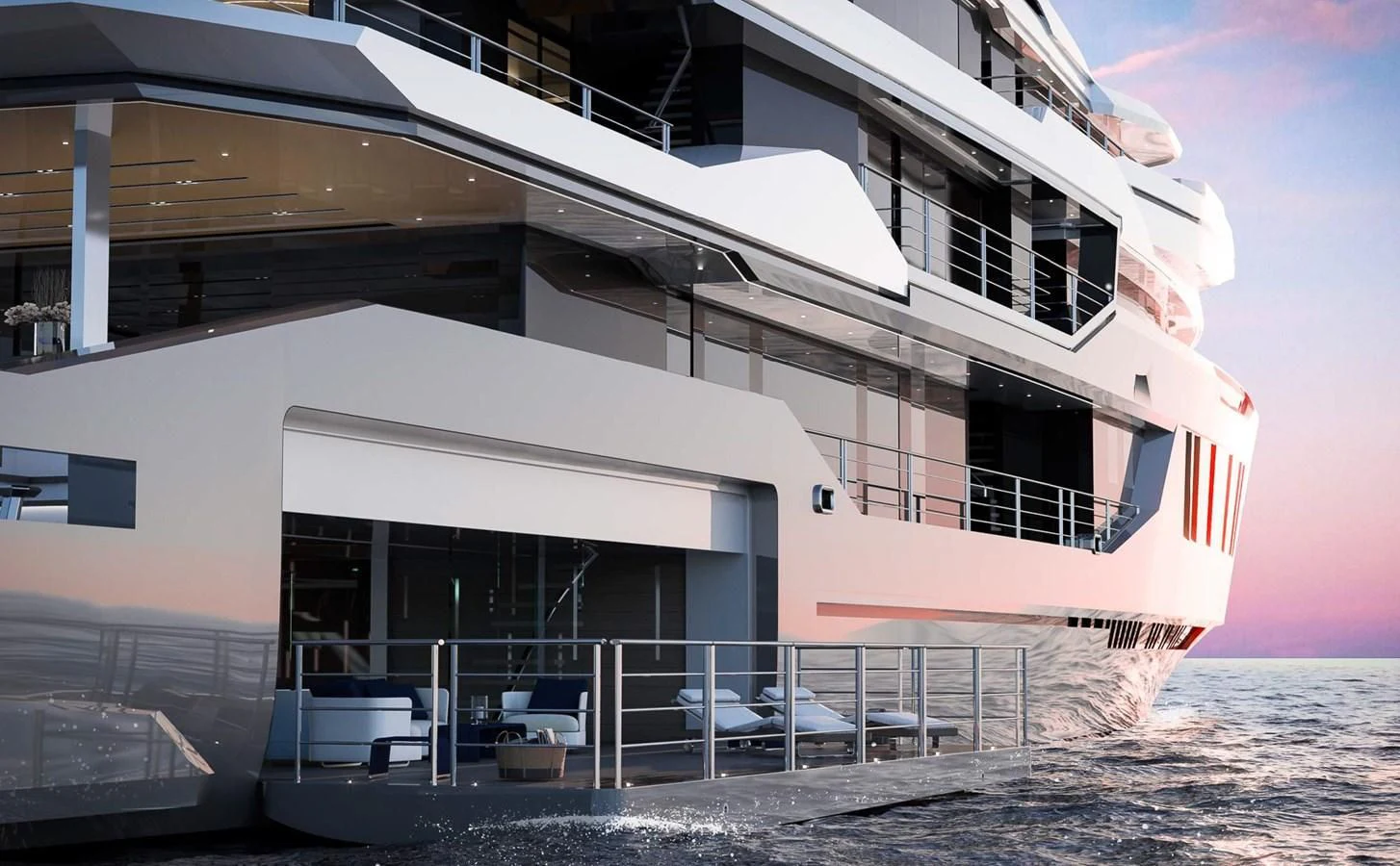 a building on the beach aboard ICE 68 Yacht for Sale