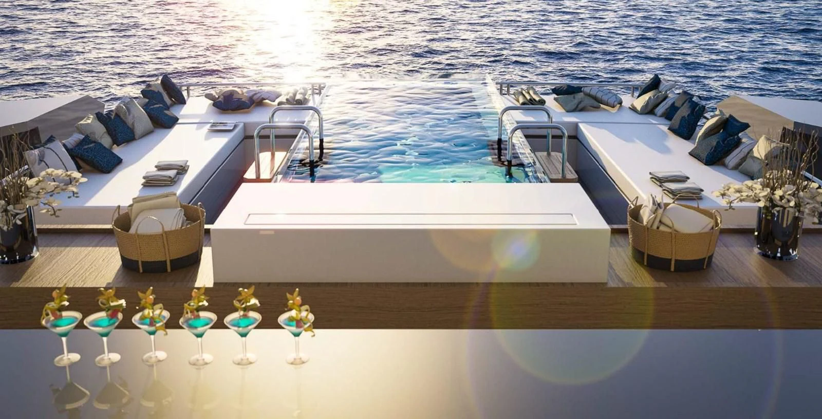 a white boat with white seats aboard ICE 68 Yacht for Sale
