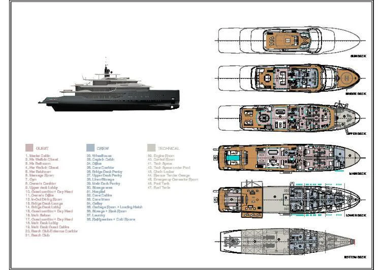 diagram aboard ICE 68 Yacht for Sale