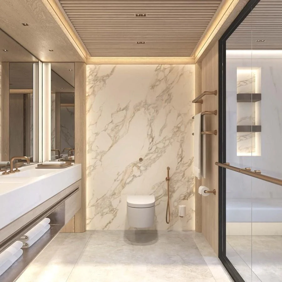 a bathroom with a toilet and sink aboard ICE 68 Yacht for Sale
