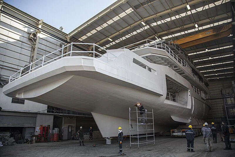 a large white ship aboard ICE 68 Yacht for Sale