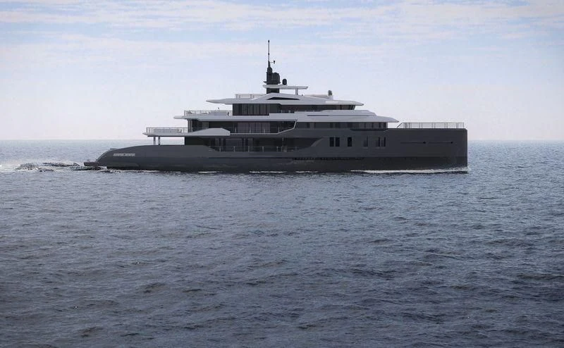 a large ship in the water aboard ICE 68 Yacht for Sale