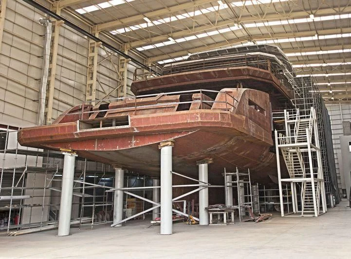 a large factory with pipes aboard ICE 68 Yacht for Sale