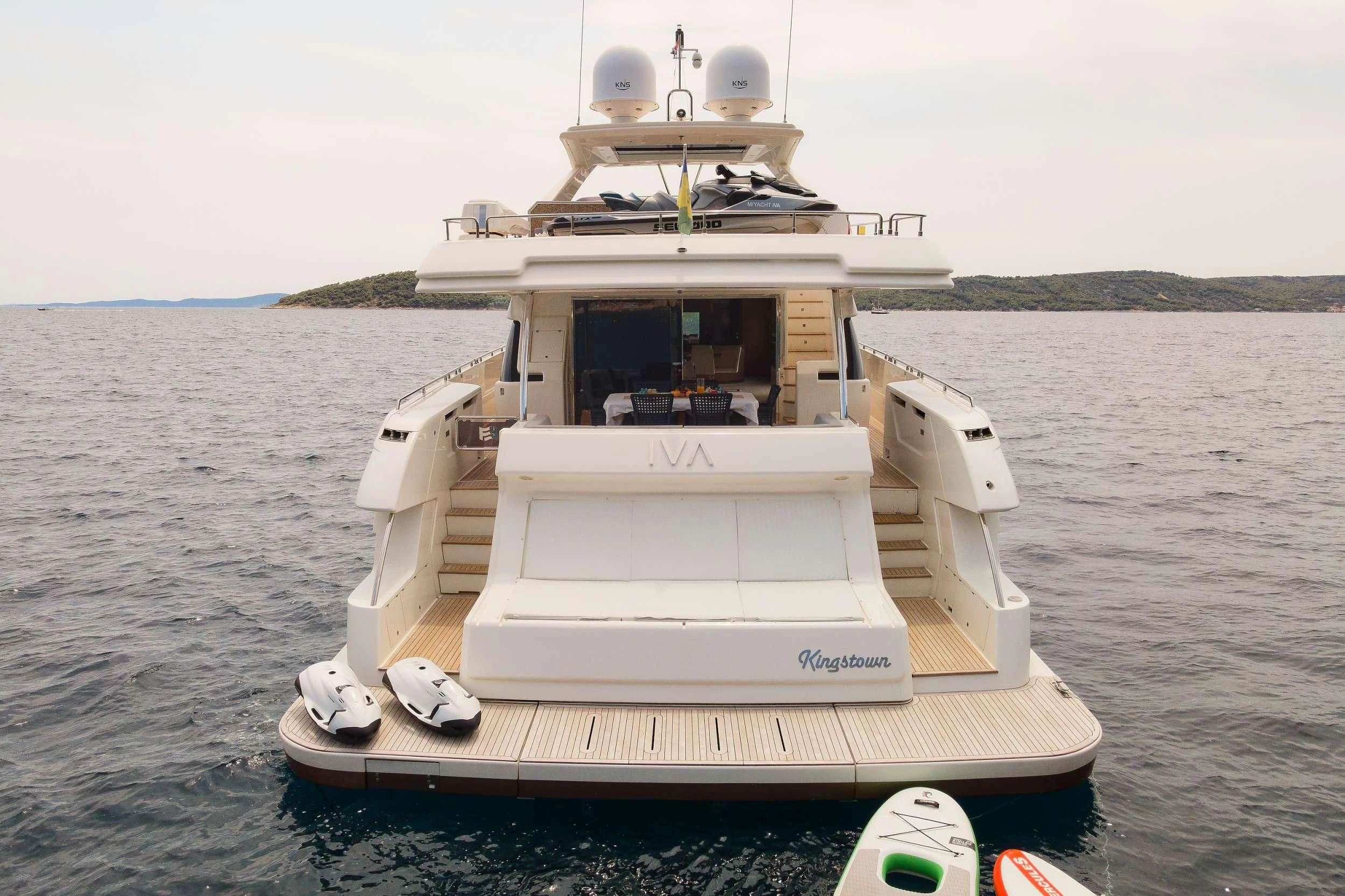a boat on the water aboard IVA Yacht for Sale