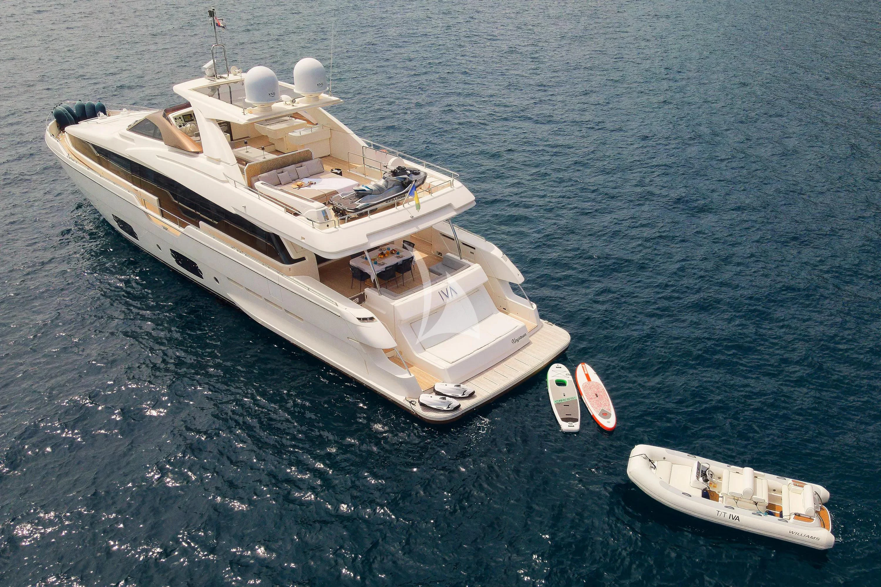 a boat on the water aboard IVA Yacht for Sale