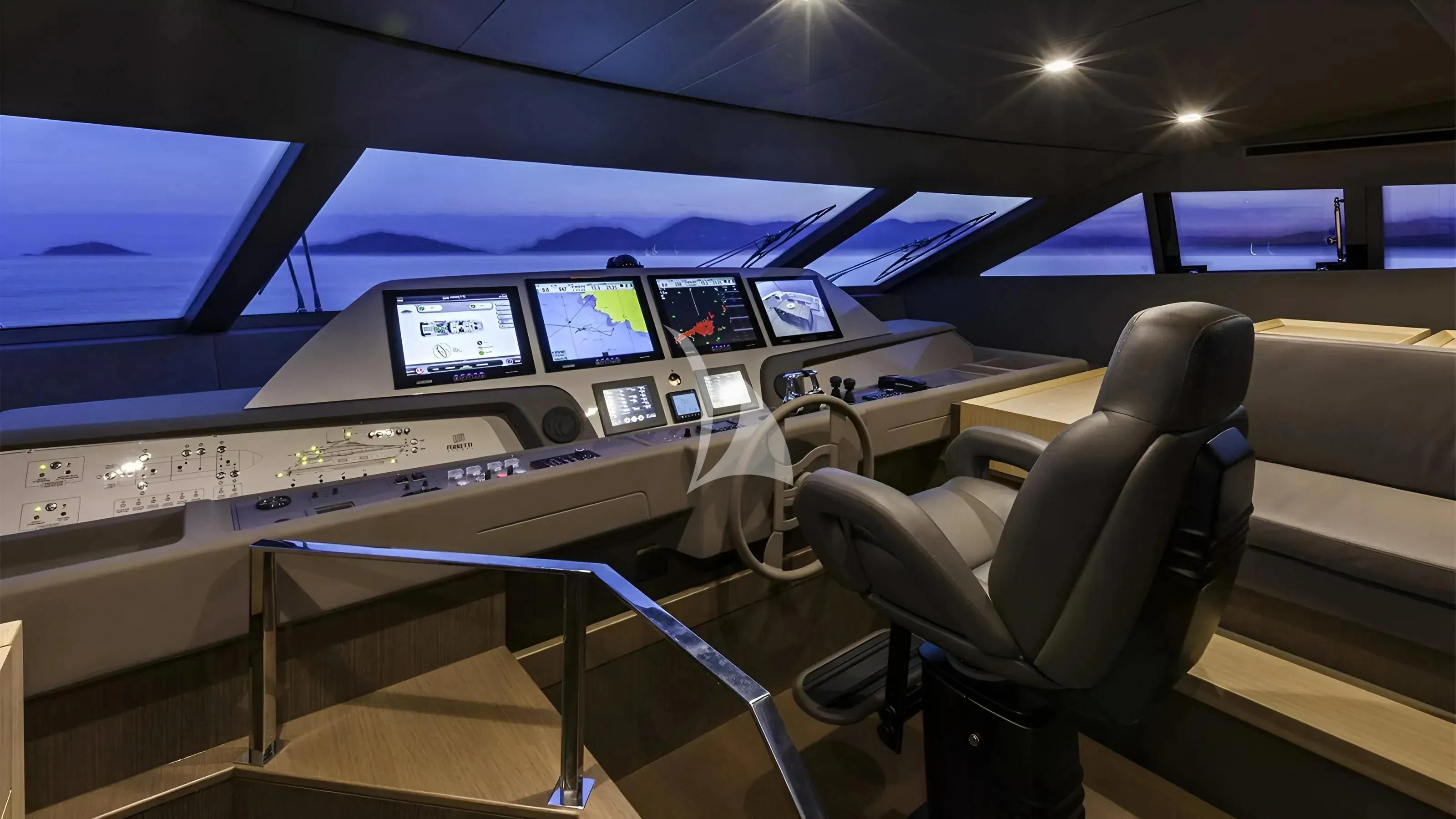 inside of a plane aboard IVA Yacht for Sale